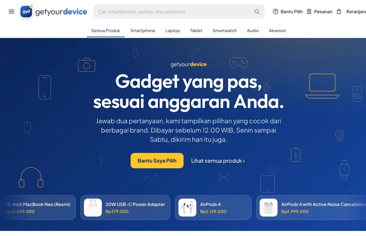 Website of Get Your Device