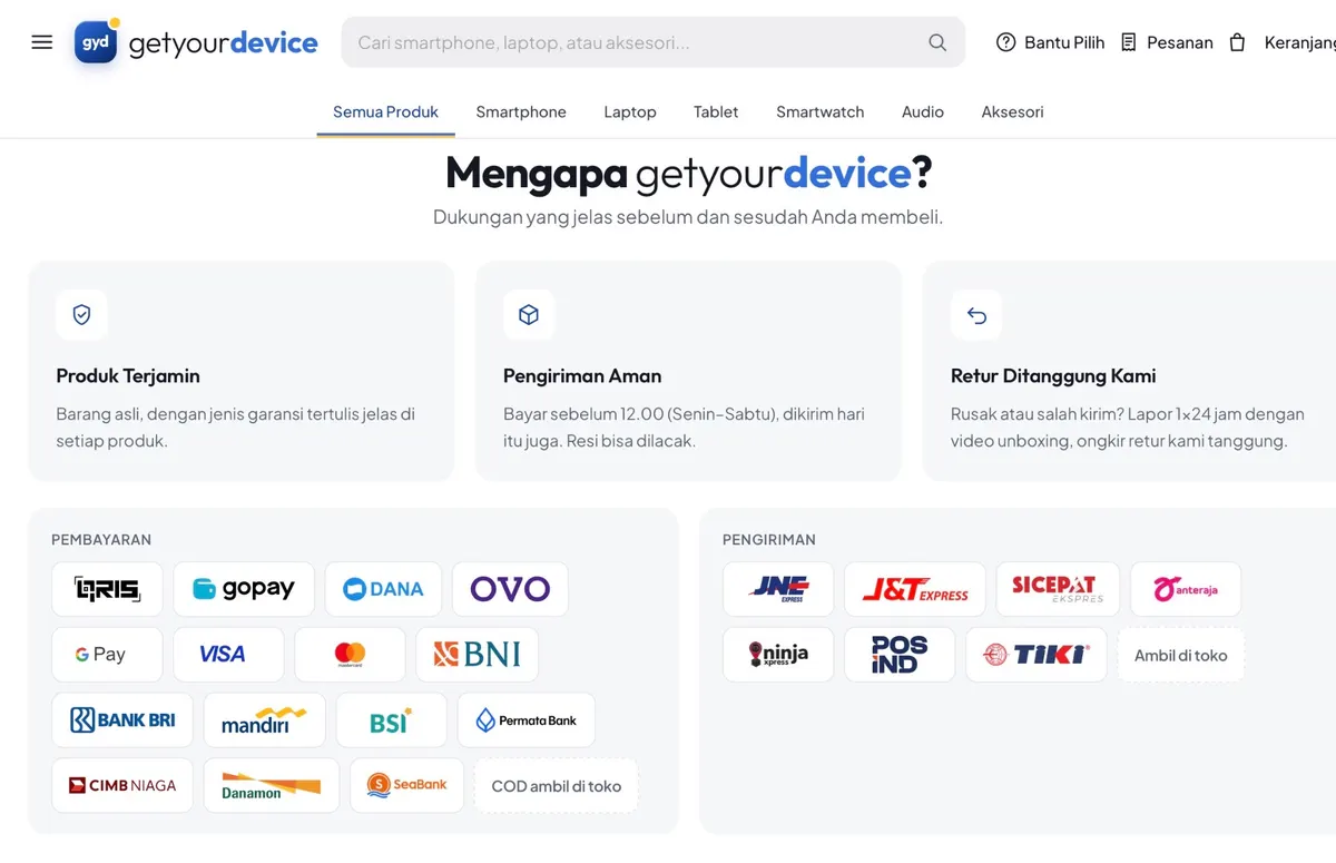 Website of Get Your Device